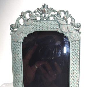 antique look easel back green ornate scrying oracle Divination black mirror (31)